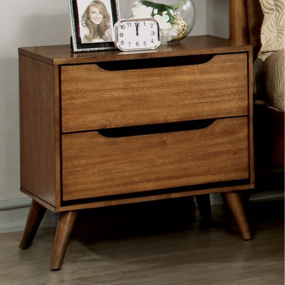 Lennart Mid-Century Modern Nightstand, Light Oak By Benzara | Nightstands | Modishstore
