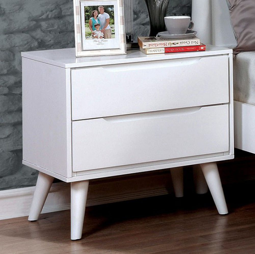 Lennart Ii Mid-Century Modern Nightstand, White Finish By Benzara | Nightstands | Modishstore - 2
