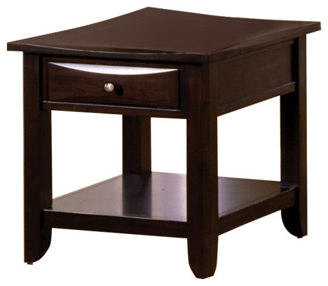 Baldwin Transitional End Table, Espresso Finish By Benzara | Side Tables | Modishstore