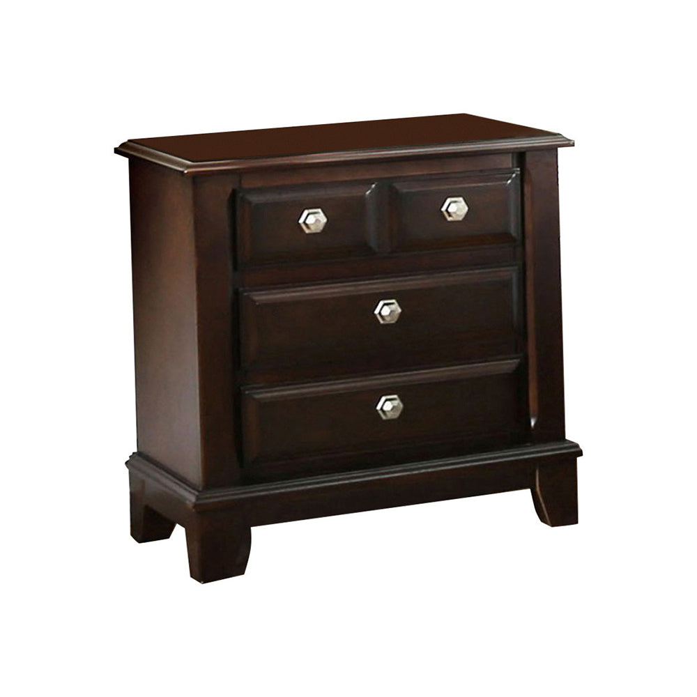 Litchville Contemporary Night Stand In Brown Cherry Finish By Benzara | Nightstands | Modishstore - 2