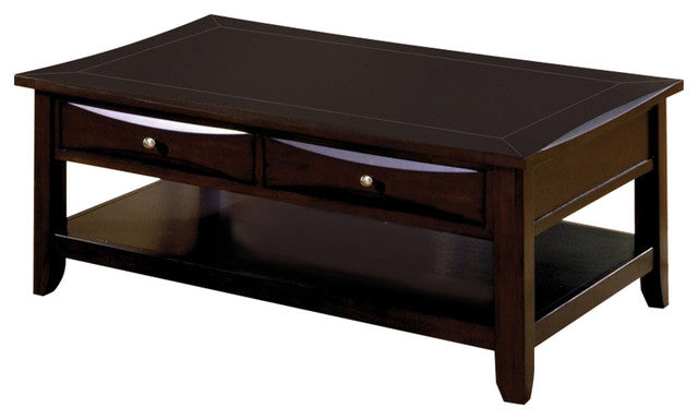 Baldwin Coffee Table Contemporary Style, Expresso Brown Finish By Benzara | Coffee Tables | Modishstore