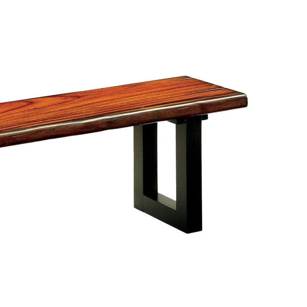Maddison Contemporary Style Bench , Tobacco Oak By Benzara | Benches | Modishstore - 5
