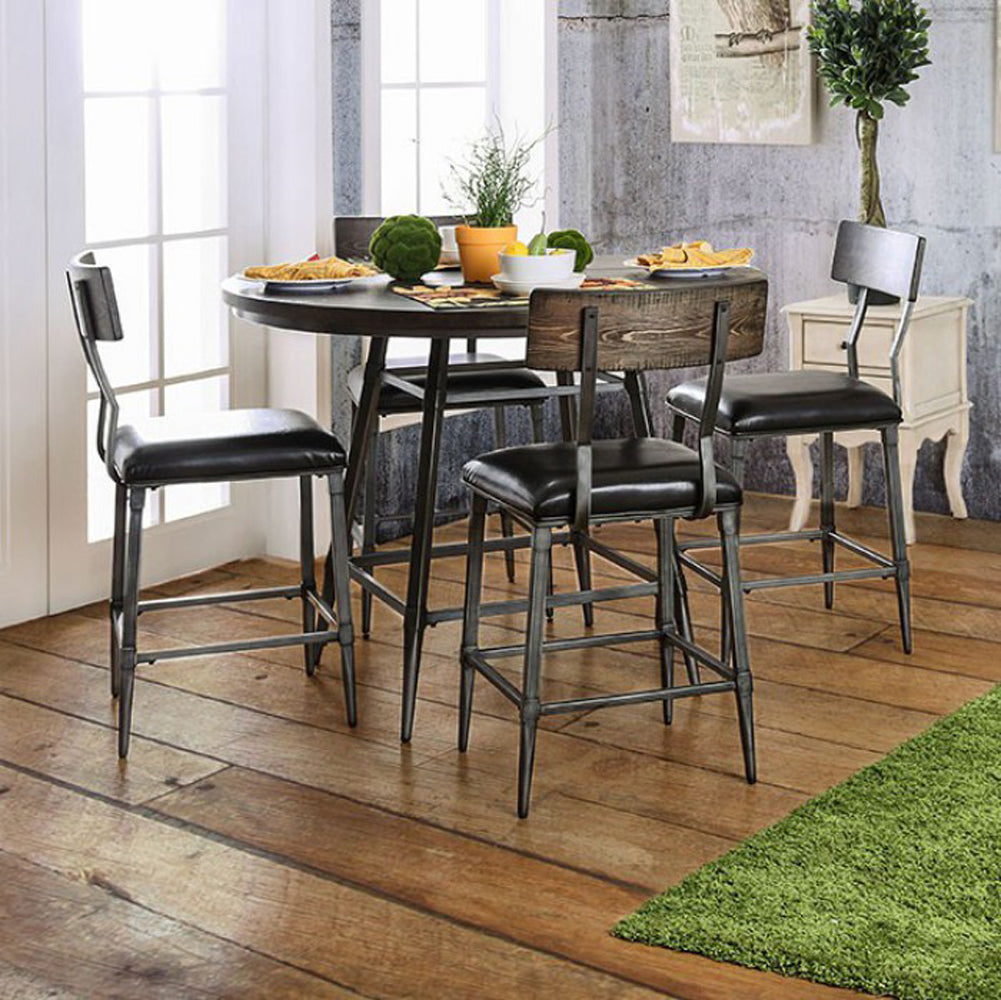 Mullane Industrial Counter Height Table, Weathered Gray By Benzara | Dining Tables | Modishstore - 3