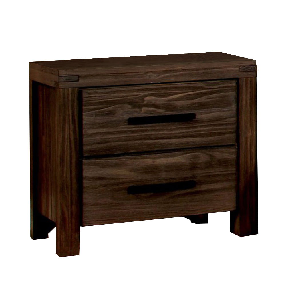 Rexburg Transitional Nightstand, Dark Gray Finish By Benzara | Nightstands | Modishstore - 2