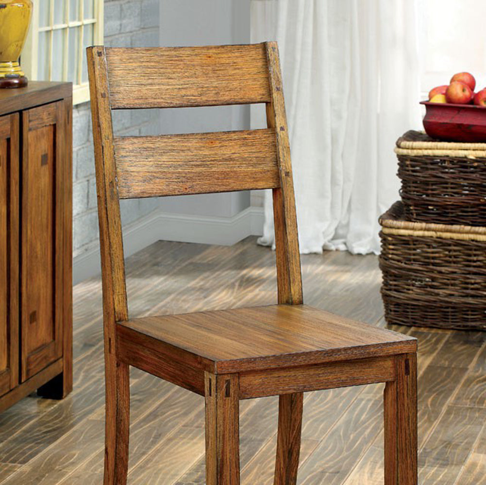 Frontier Rustic Side Chair, Natural Teak Finish, Set Of 2 By Benzara | Armchairs | Modishstore