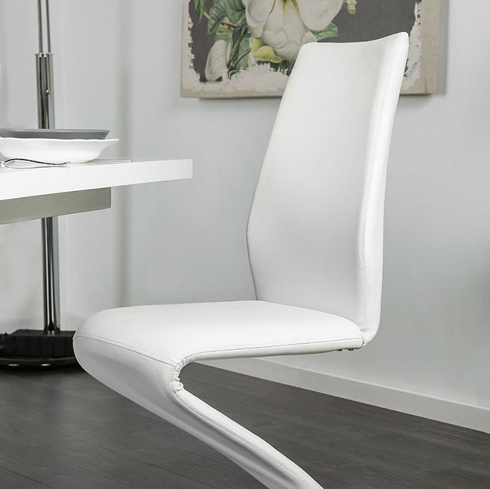 Midvale Contemporary Z-Shaped Side Chair, White, Set Of 2 By Benzara | Armchairs | Modishstore