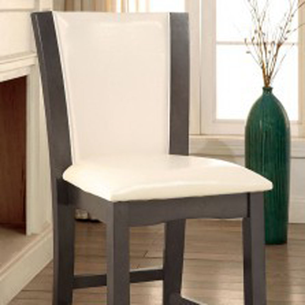 Manhattan Iii Counter Height Chair With Ivory, Gray Finish, Set Of 2 By Benzara | Armchairs | Modishstore
