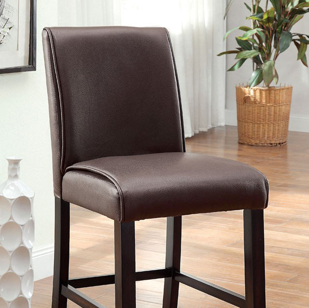 Gladstone Ii Counter Height Chair, Dark Walnut Finish, Set Of 2 By Benzara | Armchairs | Modishstore - 4