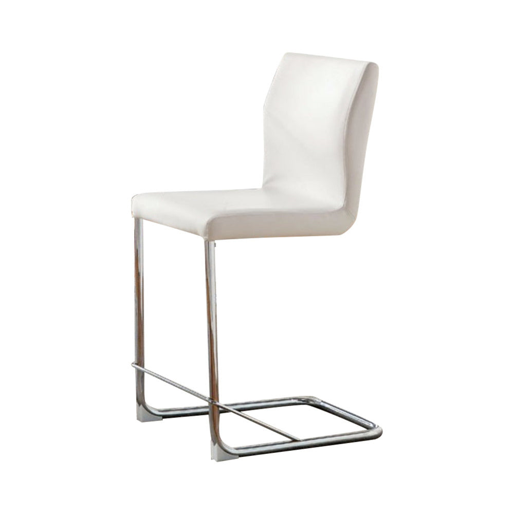 Lodia Ii Contemporary Counter Height Chair Withwhite Pu, Set Of 2 By Benzara | Counter Chairs | Modishstore - 3