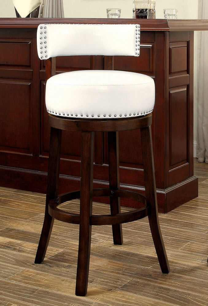 Shirley 29" Barstool Withpu Cushion, White Finish, Set Of 2 By Benzara | Bar Stools | Modishstore - 2