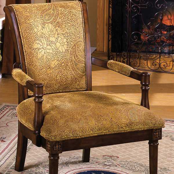 Stockton Traditional Occasional Chair, Antique Oak By Benzara | Lounge Chairs | Modishstore