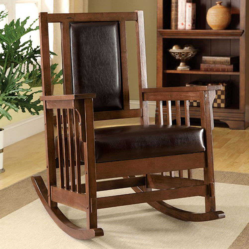 Apple Valley Transitional Apple Valley Rocker Chair, Expresso Finish By Benzara | Rocking Chairs | Modishstore - 3