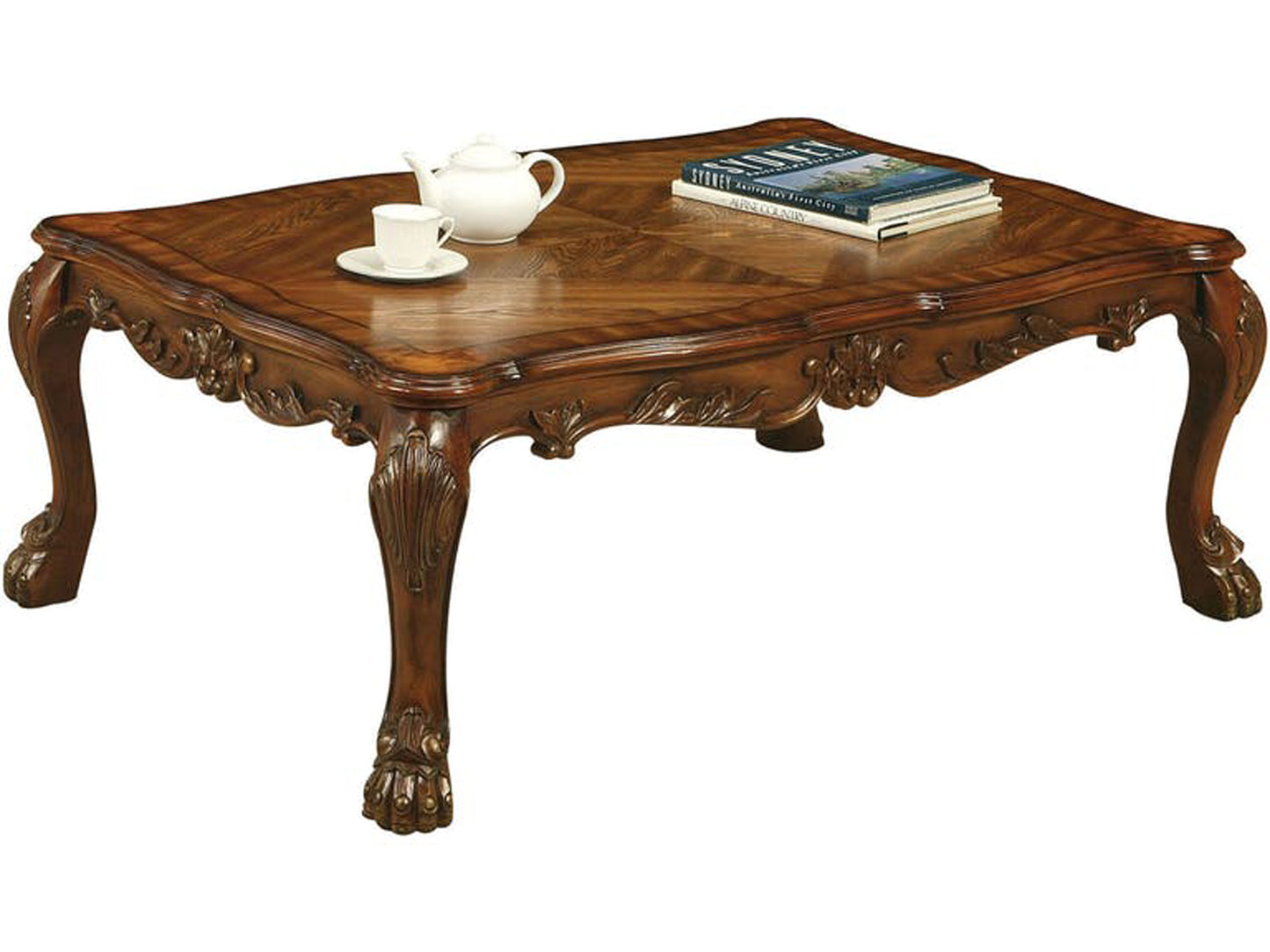 Dresden Coffee Table, Cherry Oak By Benzara | Coffee Tables | Modishstore