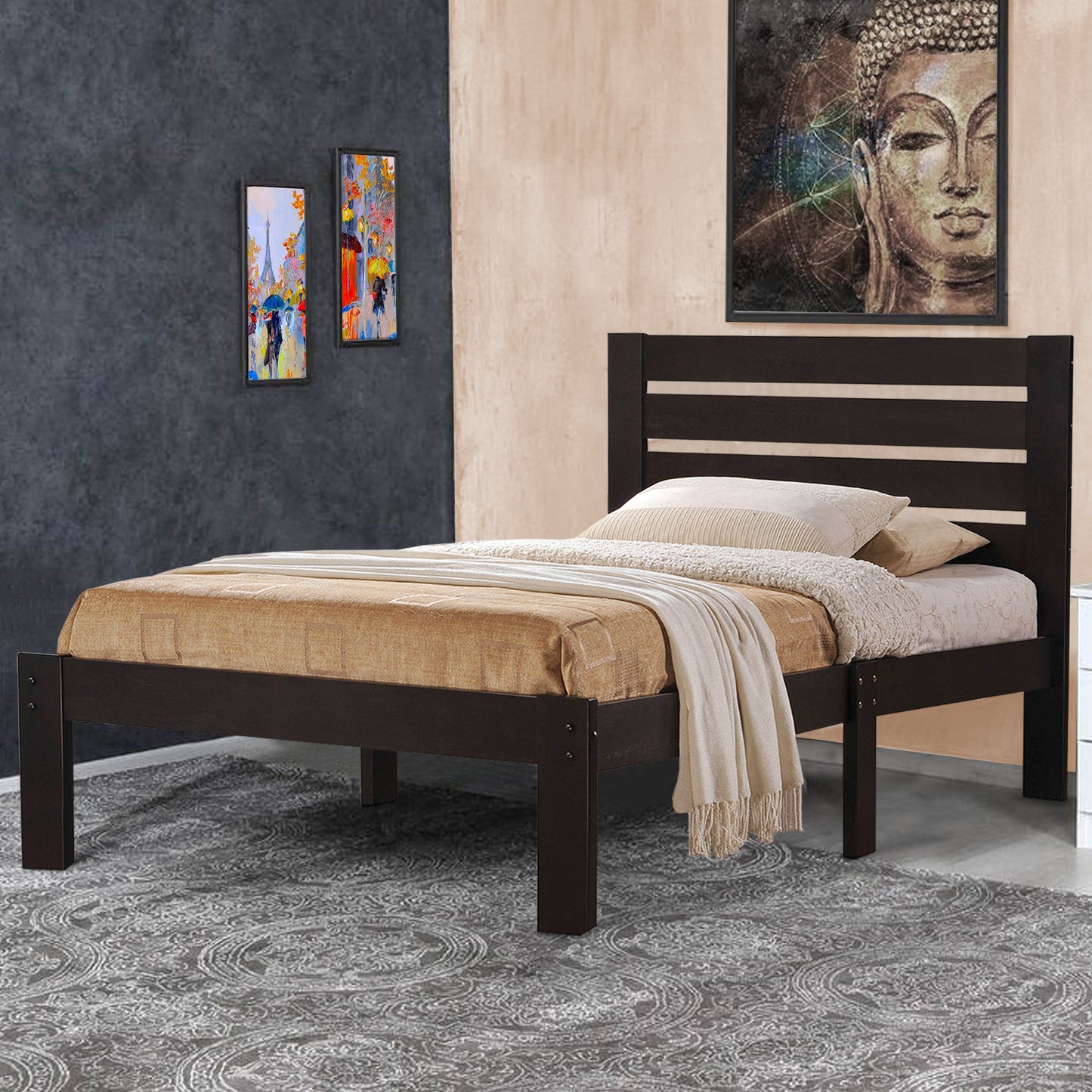Kenney Elegant Queen Bed, Espresso By Benzara | Beds | Modishstore - 7