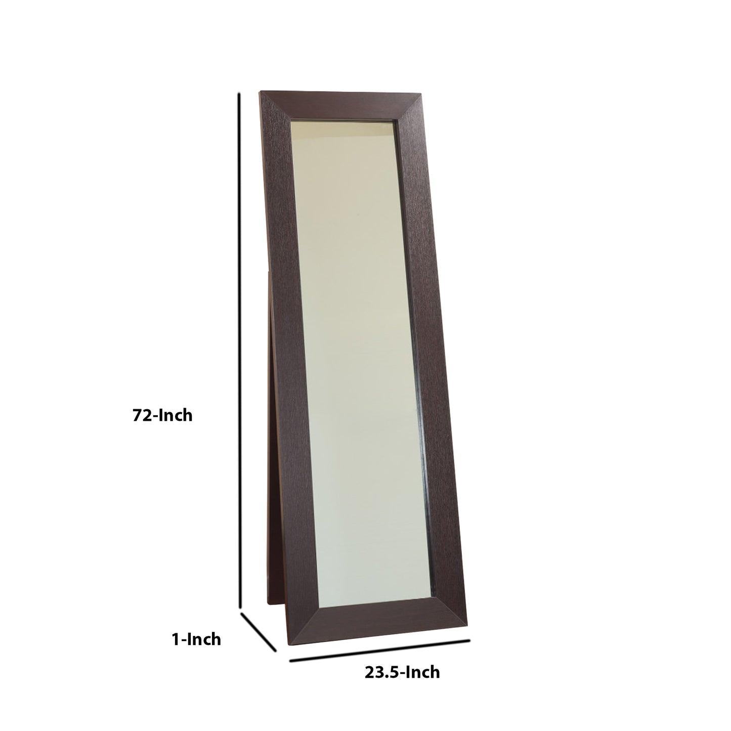 Aesthetic Accent Mirror With Wooden Framing, Dark Brown By Benzara | Mirrors | Modishstore - 4
