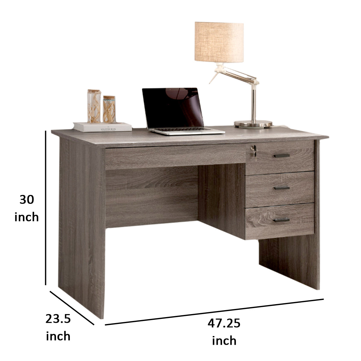 Adorning Contemporary Style Office Desk , Gray By Benzara | Desks |  Modishstore  - 5