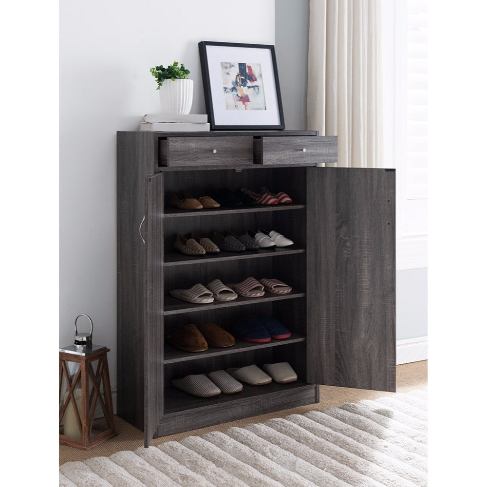 Shoe Cabinet With Spacious Storages, Gray By Benzara | Drawers | Modishstore - 2