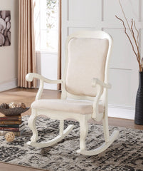 Sharan Rocking Chair, White  By Benzara