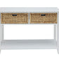 Flavius Console Table With 2 Drawers, White  By Benzara | Console Tables |  Modishstore 
