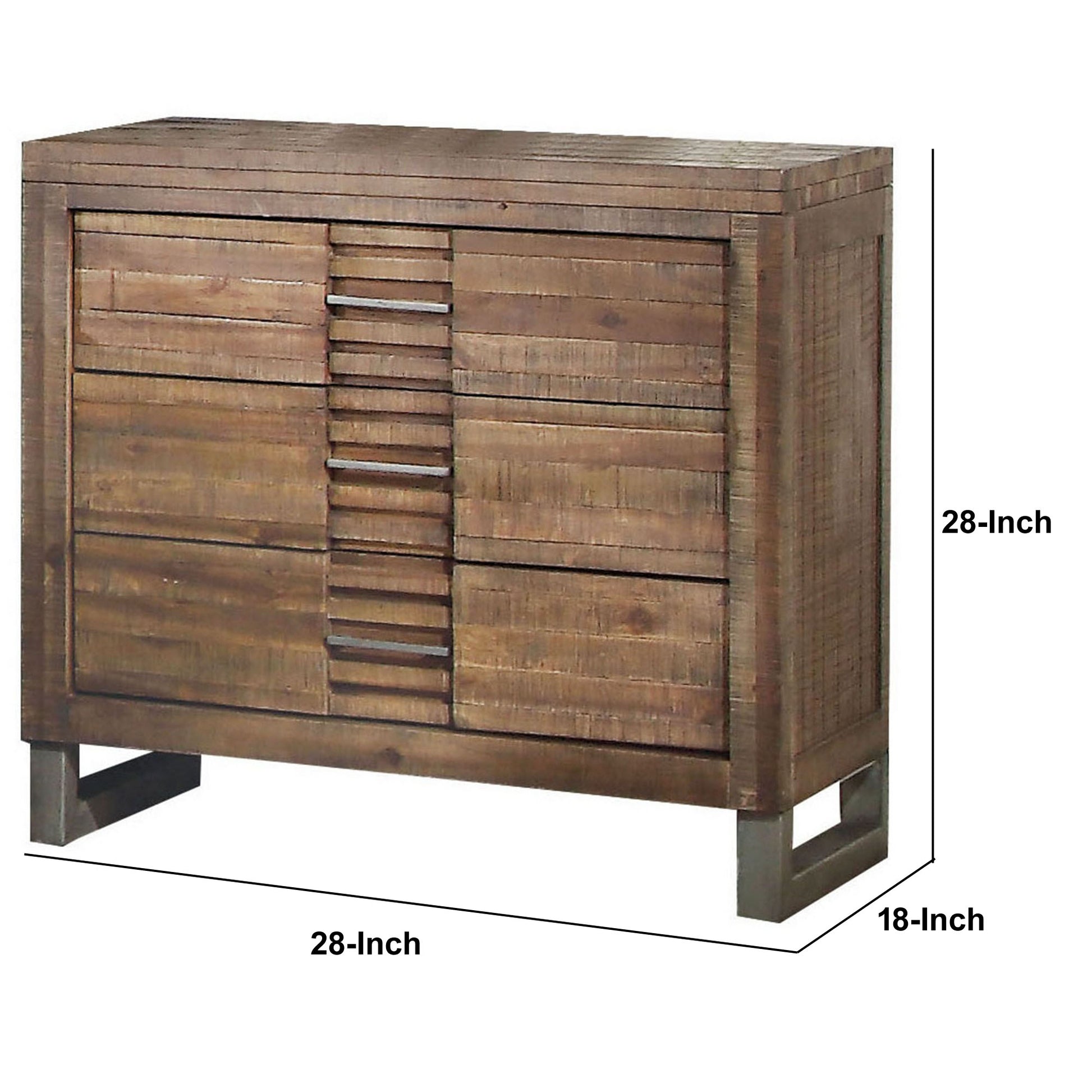 Modern Style 3 Drawers Wood Nightstand By Andria, Brown By Benzara | Nightstands | Modishstore - 2