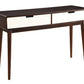Beautiful Sofa Table With 2 Drawers, Espresso & White  By Benzara