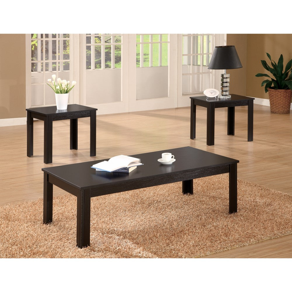 Attractive Black Three Piece Occasional Table Set By Benzara | Coffee Tables | Modishstore