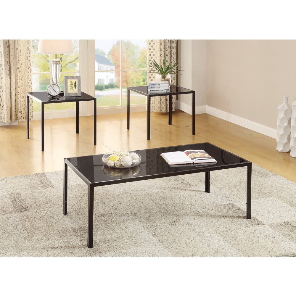 Charismatic Sleek 3 Piece Occasional Table Set, Black By Benzara | Coffee Tables | Modishstore