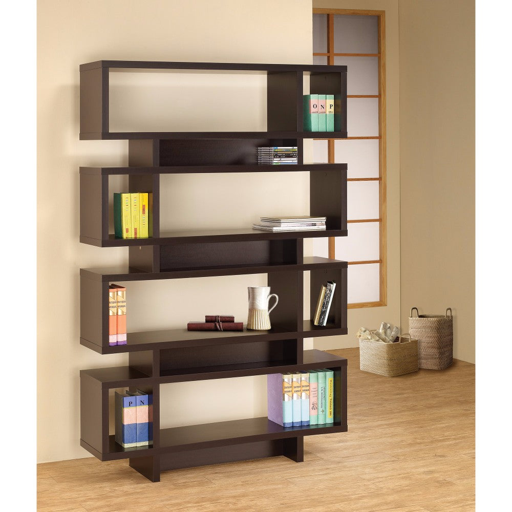 Stupendous Wooden Bookcase With Open Shelves, Brown By Benzara | Bookcases | Modishstore