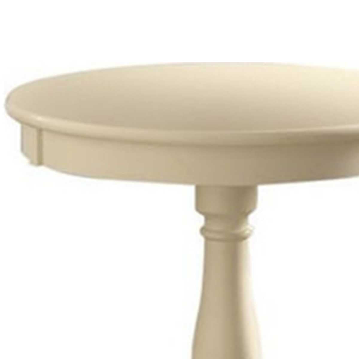 Astonishing Side Table With Round Top, White  By Benzara | Side Tables |  Modishstore  - 2