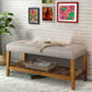 Wooden Bench, Light Gray & Oak  By Benzara | Stools & Benches |  Modishstore  - 2