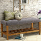 Wooden Bench, Gray & Oak  By Benzara | Stools & Benches |  Modishstore  - 2