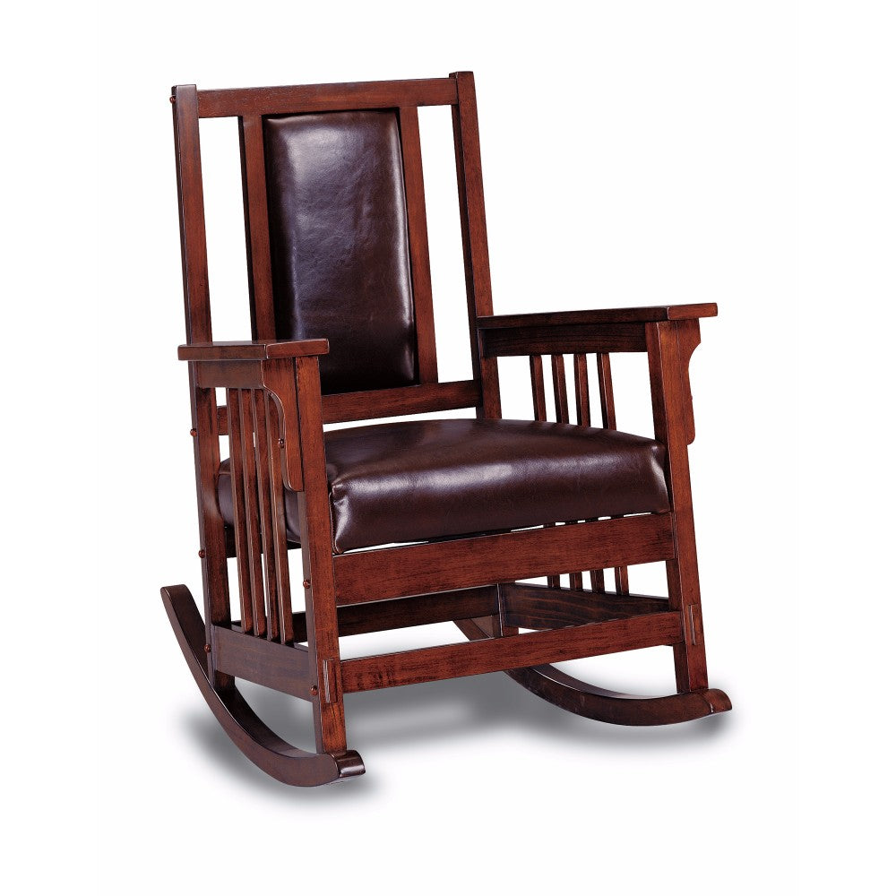 Traditional Rocking Chair, Warm Espresso By Benzara | Rocking Chairs | Modishstore