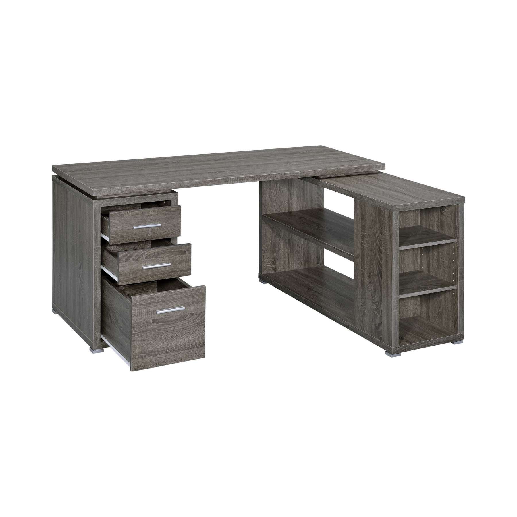 Modern Style Wooden Office Desk, Gray By Benzara | Desks |  Modishstore  - 2