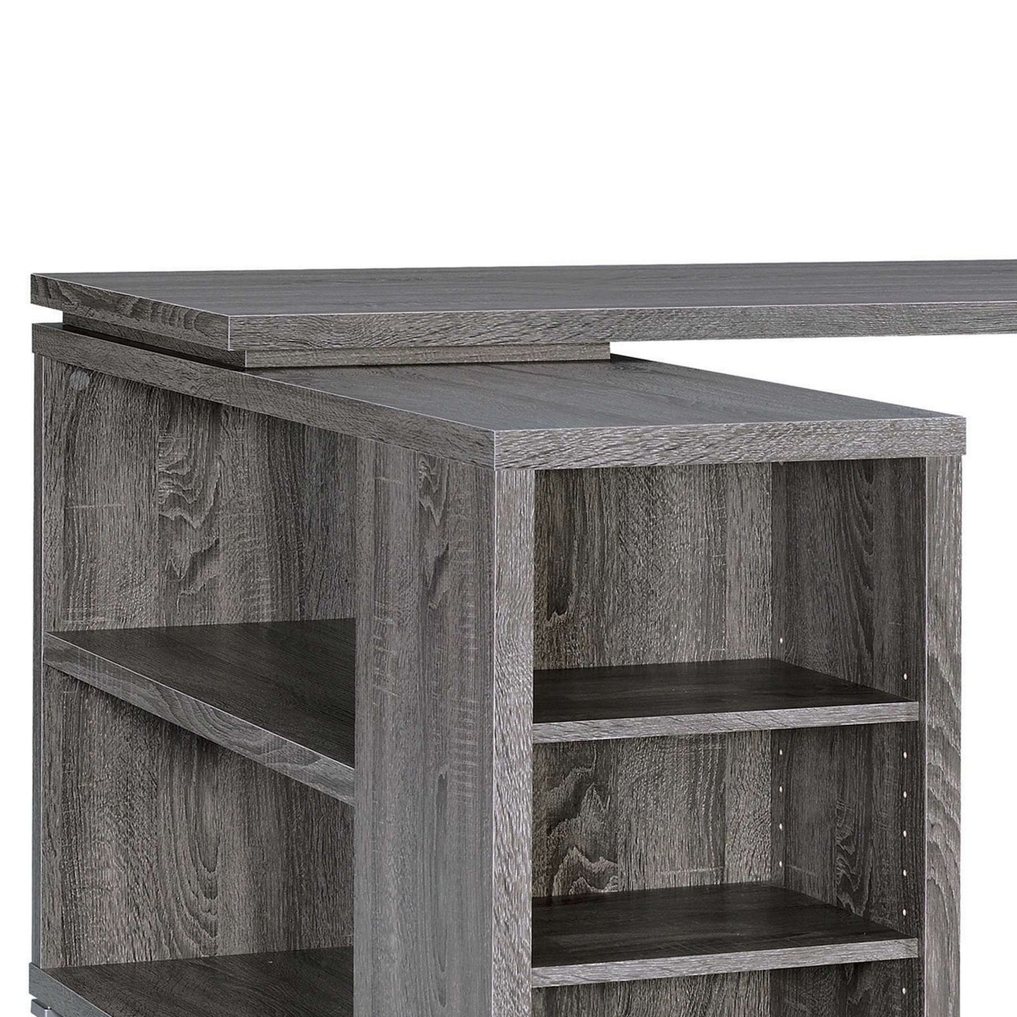 Modern Style Wooden Office Desk, Gray By Benzara | Desks |  Modishstore  - 4