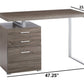 Modish Office Desk With File Drawer, Gray  By Benzara | Desks |  Modishstore  - 6