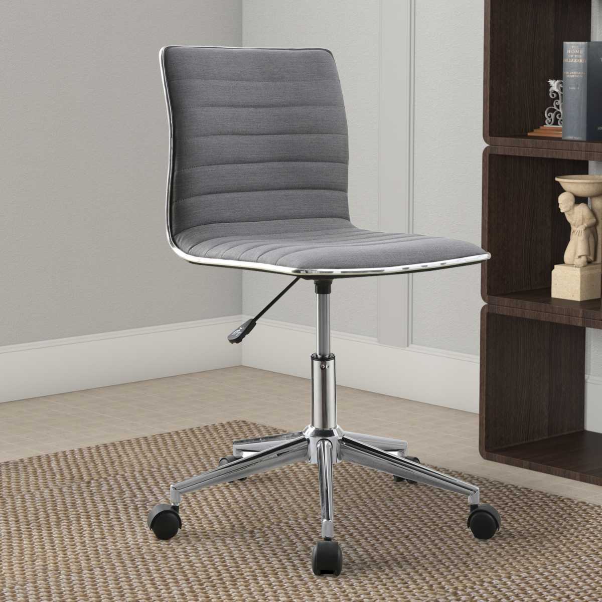 Contemporary Mid-Back Desk Chair, Gray  By Benzara | Office Chairs |  Modishstore  - 2