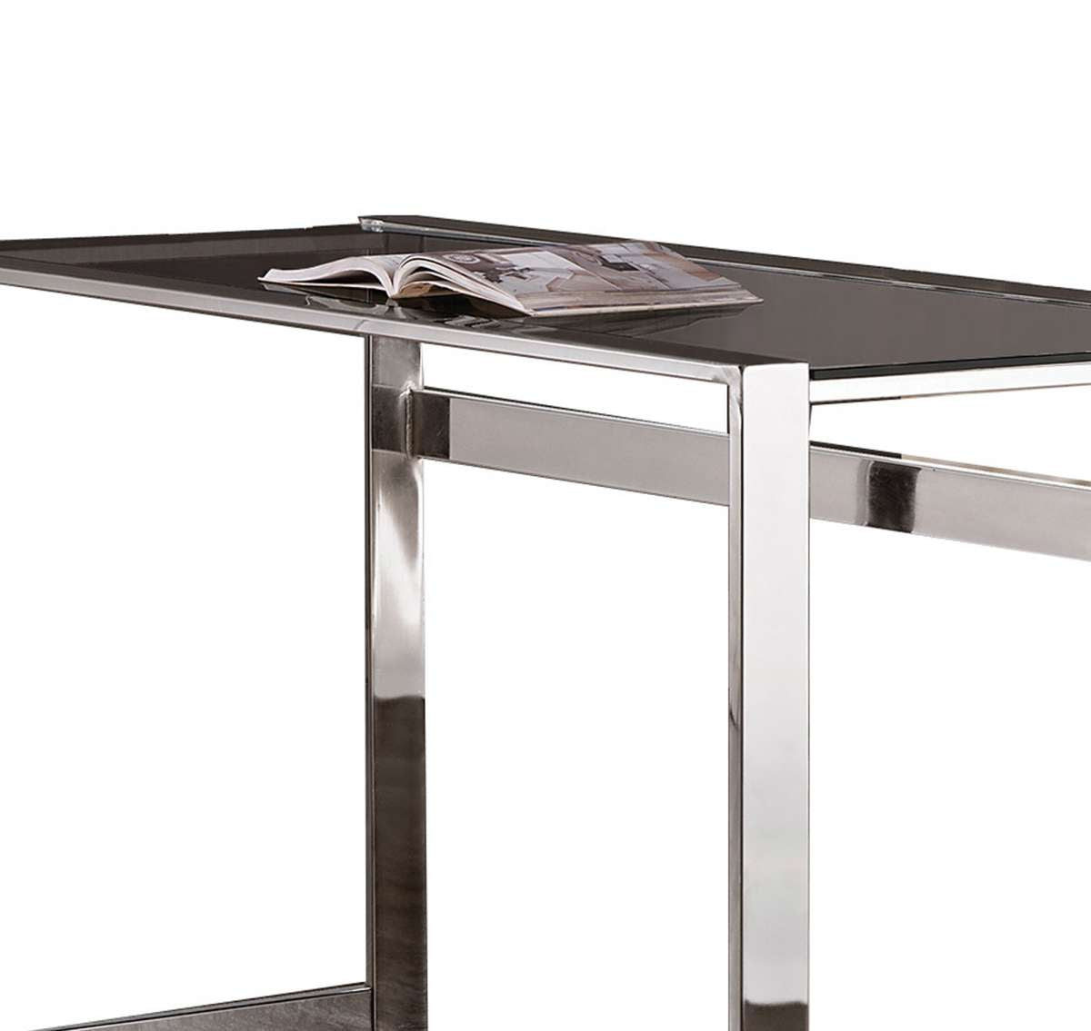 Elegantly Charmed Metal Writing Desk, Silver By Benzara | Desks | Modishstore - 5