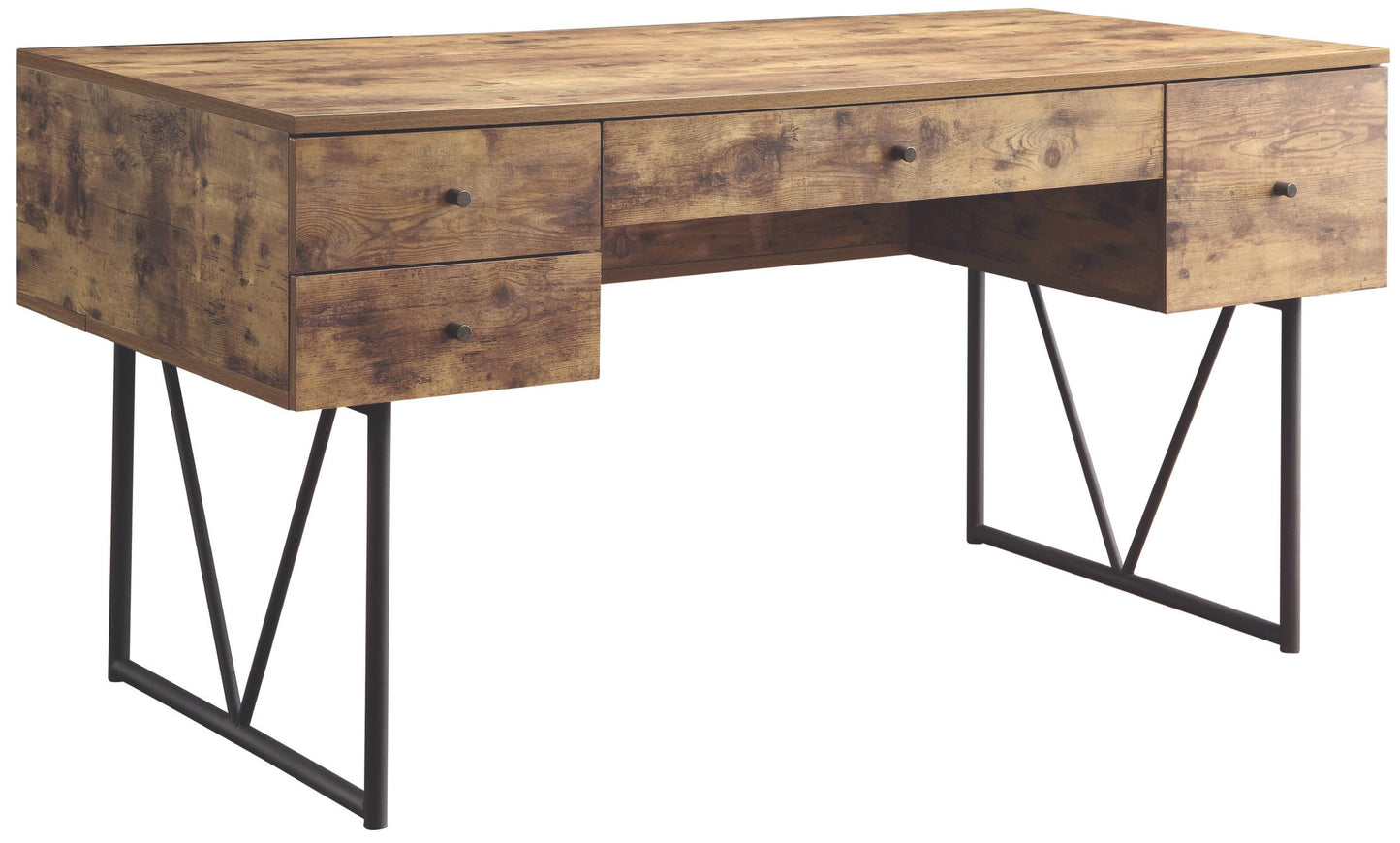 Voguish Style Writing Desk With 4 Drawers, Brown By Benzara | Desks |  Modishstore  - 2