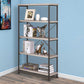 Sophisticated Wood And Metal Open Bookcase, Gray  By Benzara | Bookcases |  Modishstore  - 2