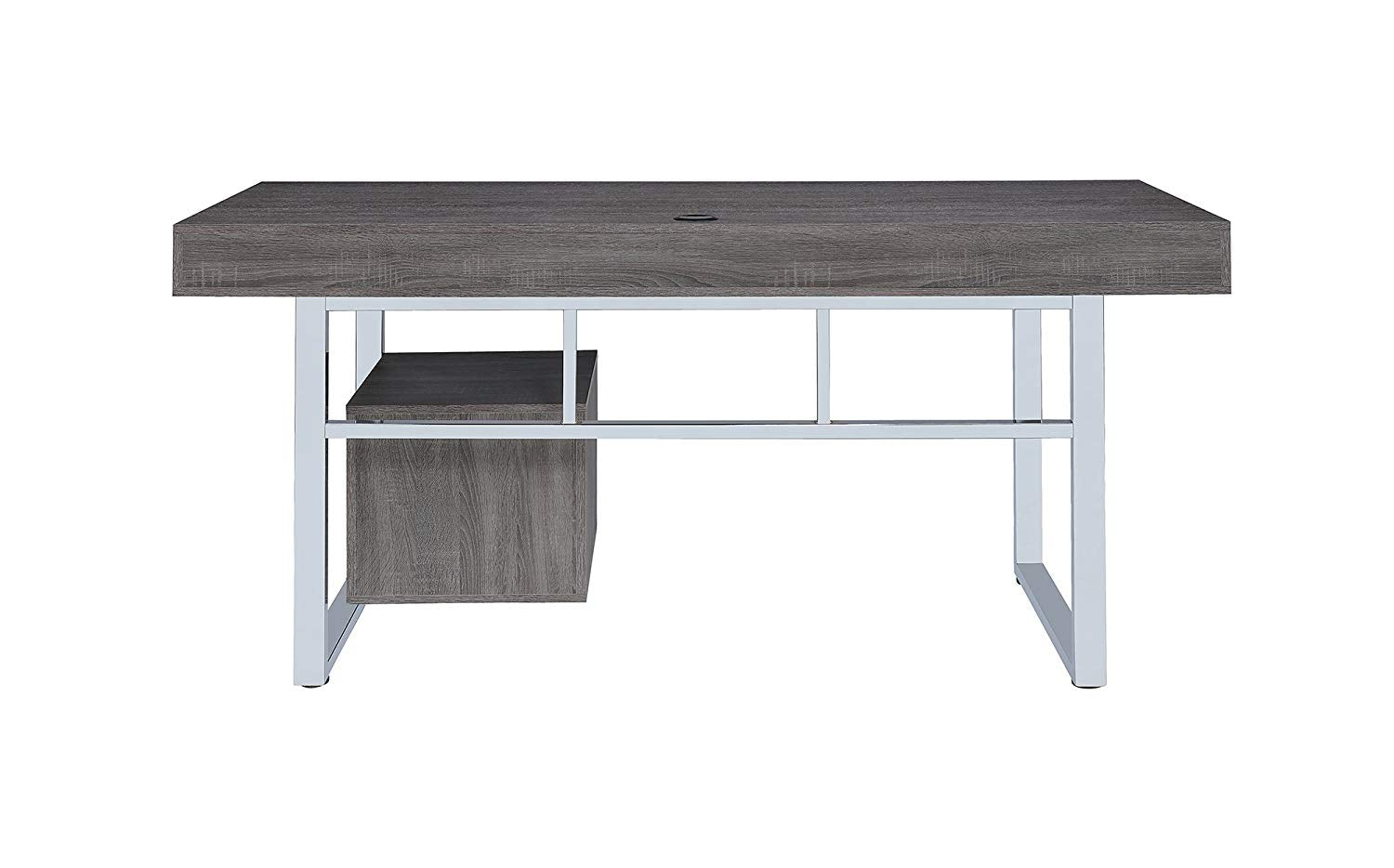 Elegant Contemporary Style Wooden Writing Desk, Gray  By Benzara | Desks |  Modishstore  - 5