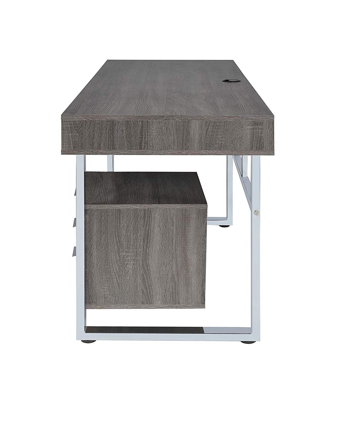 Elegant Contemporary Style Wooden Writing Desk, Gray By Benzara | Desks | Modishstore - 6