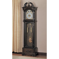 Aesthetically Charmed Wooden Grandfather Clock, Brown By Benzara