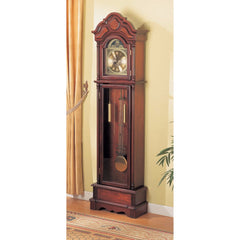 Old-Style Wooden Grandfather Clock With Chime, Brown By Benzara