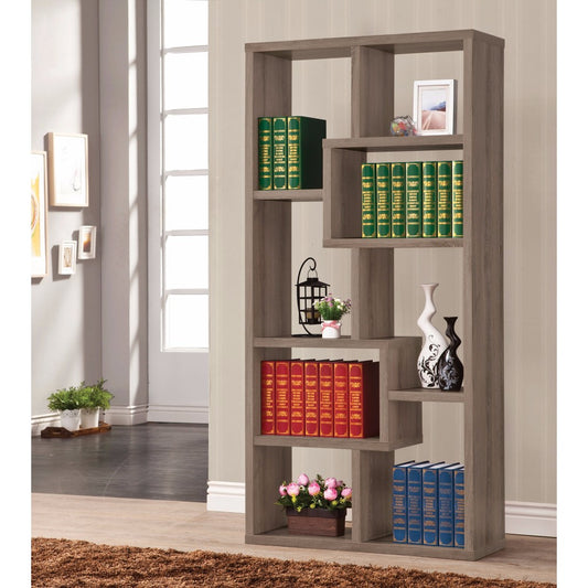 Multiple Cubed Rectangular Bookcase, Gray By Benzara | Bookcases |  Modishstore 