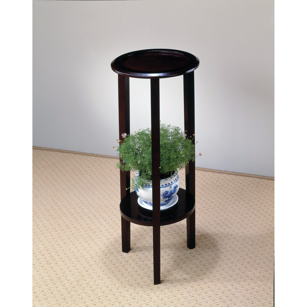 Elegant Plant Stand With Round Top, Brown By Benzara | Side Tables | Modishstore
