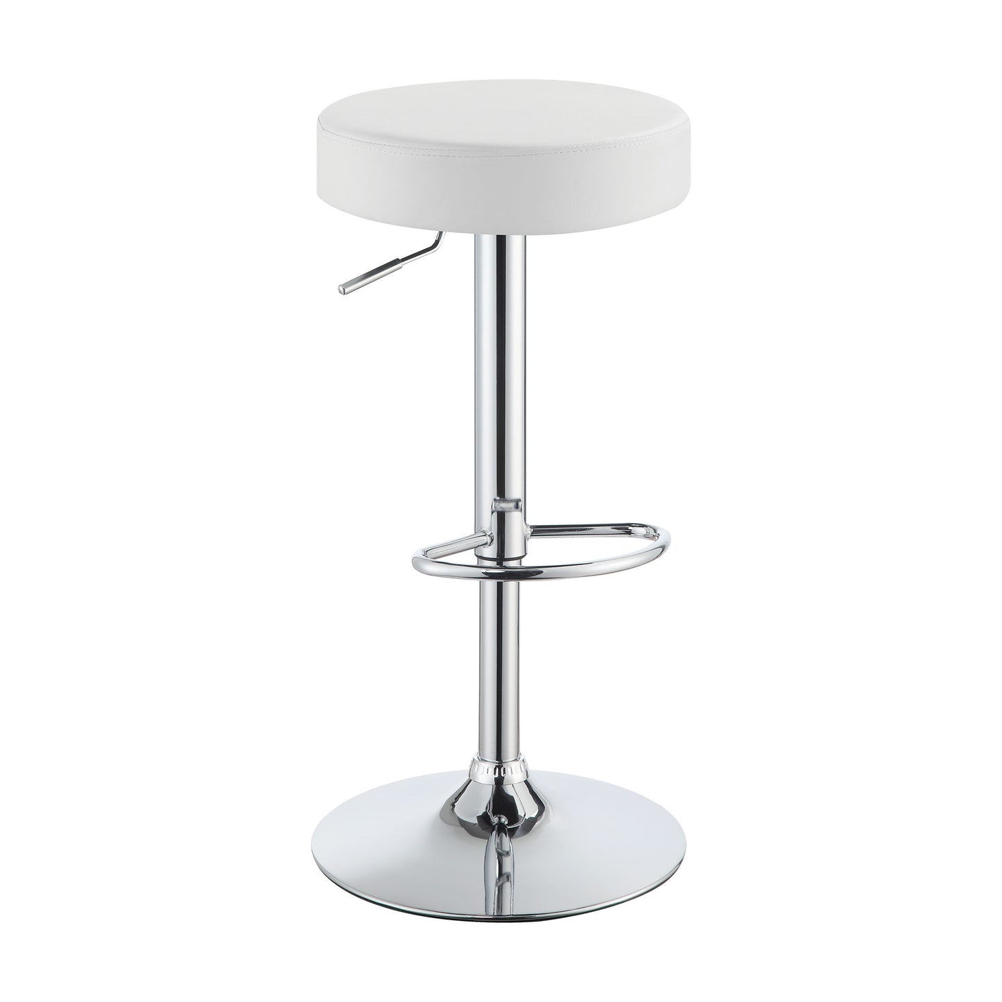 Classy Backless Adjustable Height Bar Stool, White By Benzara | Bar Stools | Modishstore - 6