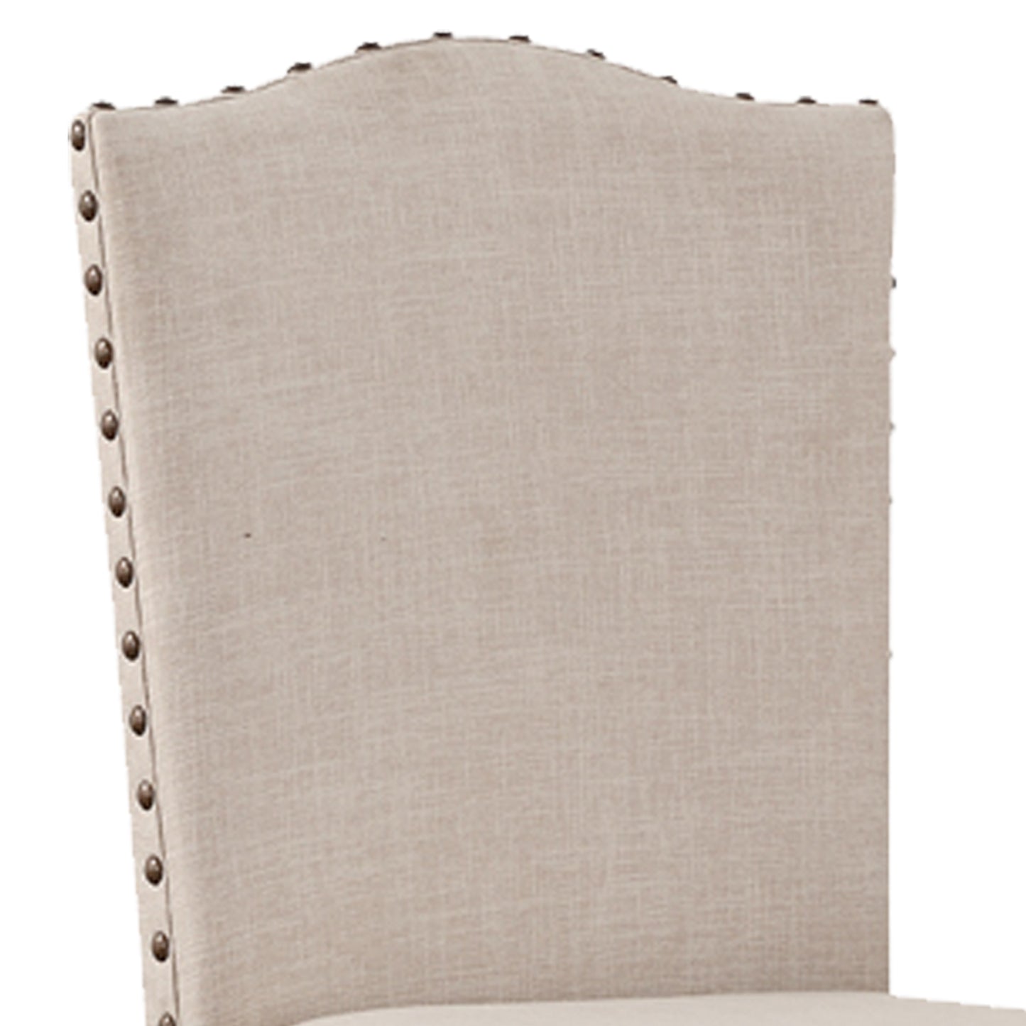 Rubber Wood High Chair With Studded Trim, Cream & Cherry Brown, Set Of 2 By Benzara | Counter Stools | Modishstore - 6