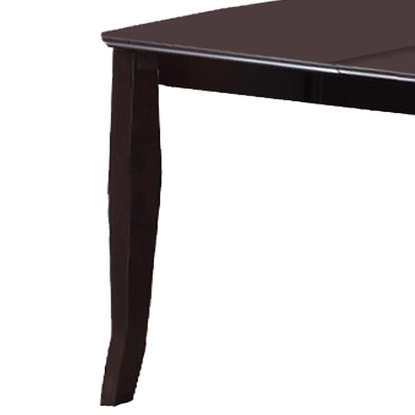 Rectangular Wooden Dining Table With Butterfly Leaf And Tapered Legs, Brown By Benzara | Dining Tables | Modishstore - 6