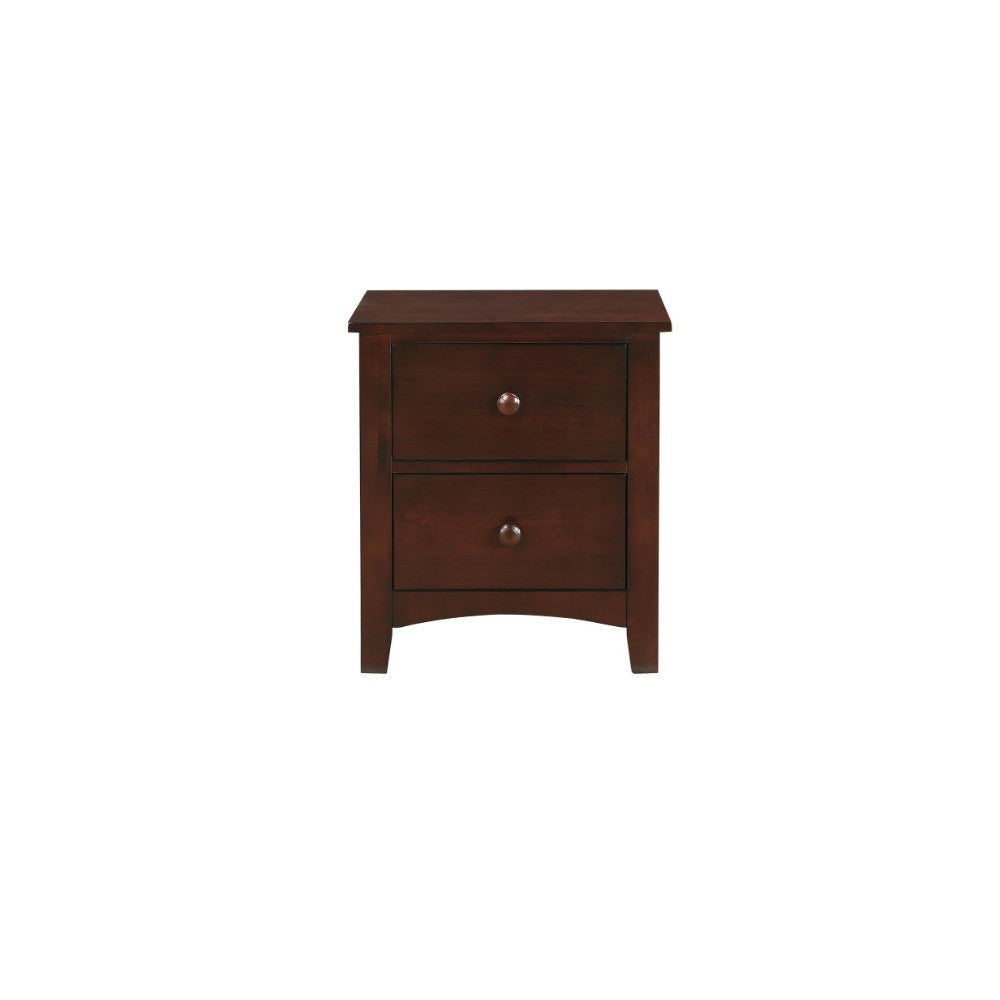 Pine Wood 2- Drawer Night Stand,Brown By Benzara | Nightstands | Modishstore