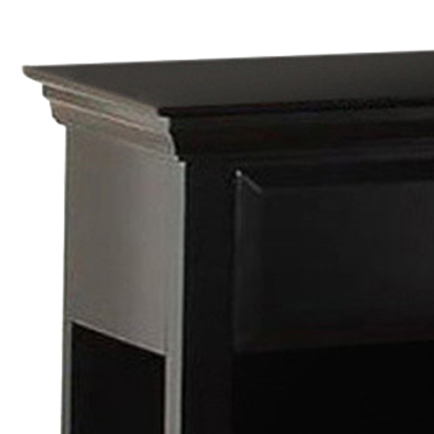 Wood Night Stand With Drawer, Black By Benzara | Nightstands | Modishstore - 6
